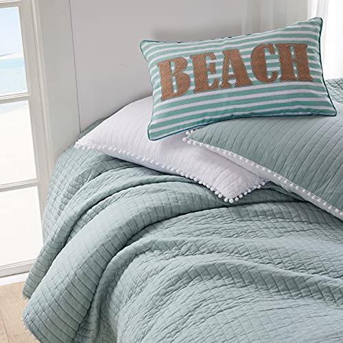 Quilt blanc en coton King taille pour ambiance de chambre cocooning