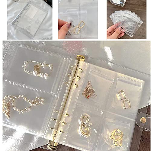 Livro de armazenamento de joias transparente, bolsa organizadora de brincos de viagem, versão atuali