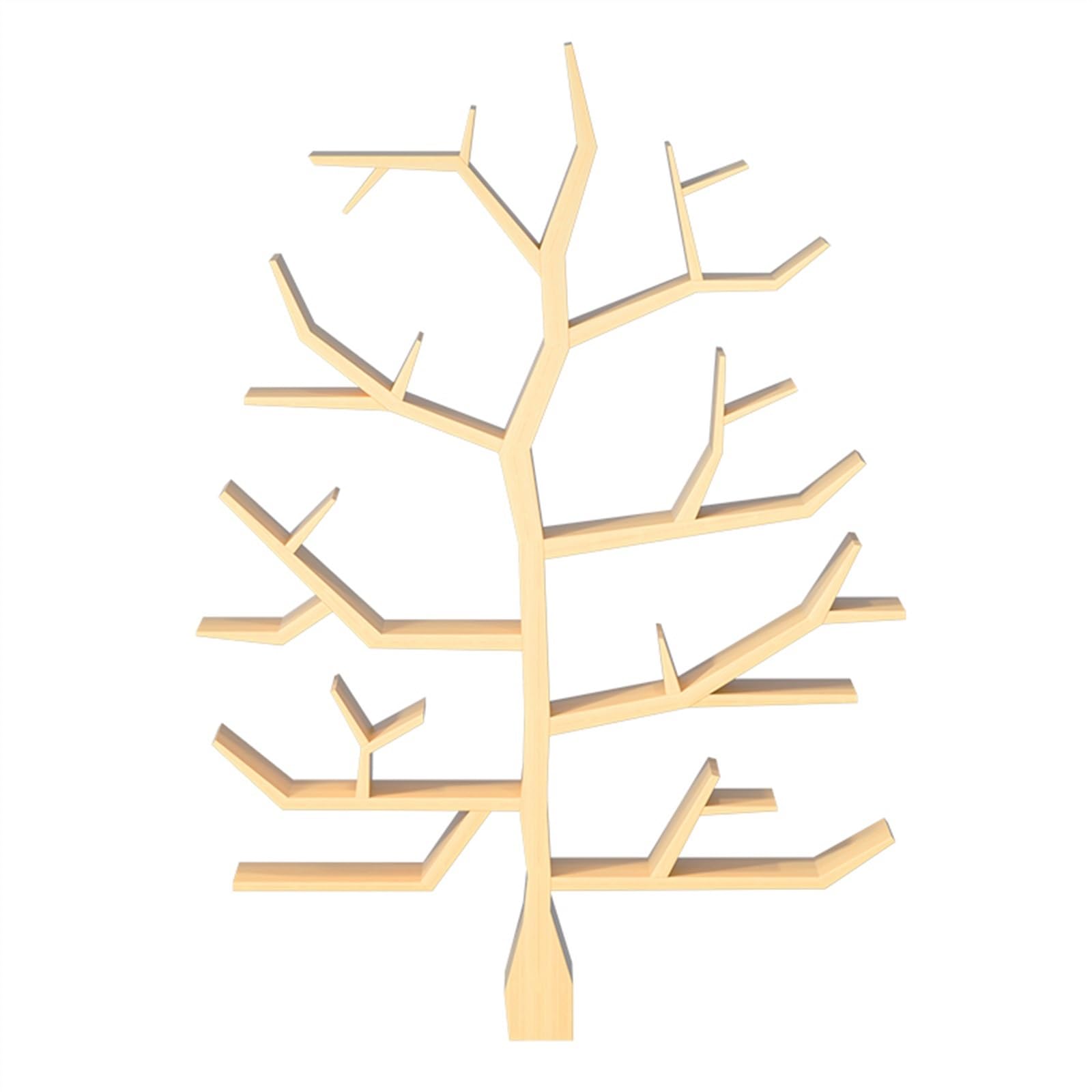 Regal Wand Kreatives Kunstbaum-Bücherregal aus massivem Holz, Eckwandregal im Büro-Wohnzimmer, vom Boden bis zur Decke reichendes Bücherregal Wandregal