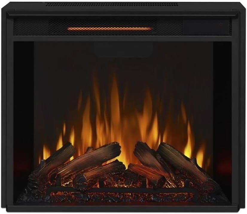 Bowery Hill Solid Wood Electric Fireplace with Mantel, Remote Control, Power Cord and Hardware, Adjustable Thermostat, Assembly Required, in White Marble Finish