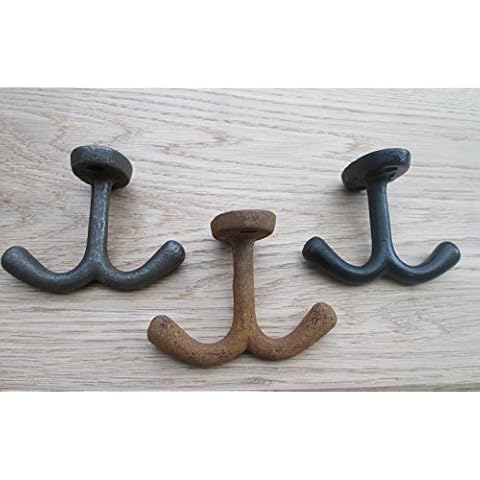 Ironmongery World - Gancho para colgar en techo de hierro fundido, ANTIQUE AGED IRON Cover