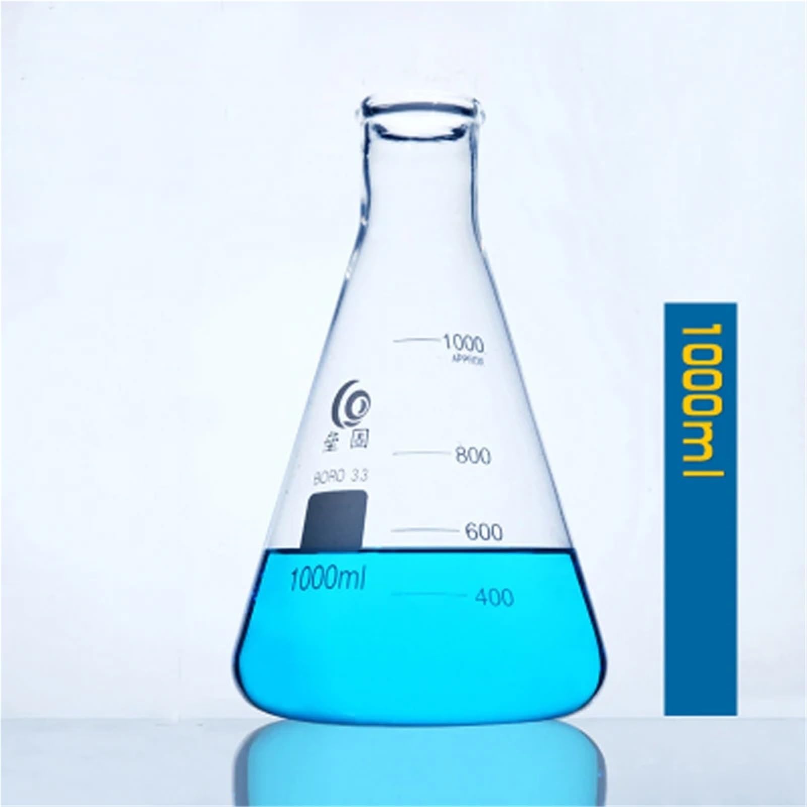 1 Juego de matraz de Vidrio cónico, matraz Erlenmeyer de Vidrio, Botella medidora Triangular, Laboratorio de Resistencia