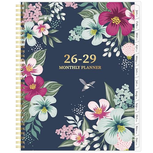 Monthly Planner 2026-2029, 36 Months Calendar Planner 2026-2029 from Jul 2026 – Jun 2029, 8.5'' x 11'' with Ruled Spread, Flexible Cover, Spiral Wirebound, Pocket, Coated Tabs, Notes ＆ Habit Tracker