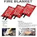AOOHOOA Fire Blanket Fiberglass Emergency Fire Safety Blankets Flame Retardant Protection for Kitchen,Camping,Fireplace,Grill,Car,RV,Boat (3 Pack)