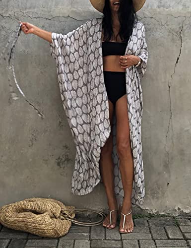 Image of Bsubseach Stylish Tie Dye Open Front Long Kimono Swimsuit Coverup for Women | Loose Fit Boho Style Bathing Suits Cardigans,Summer Causal Resort Wear