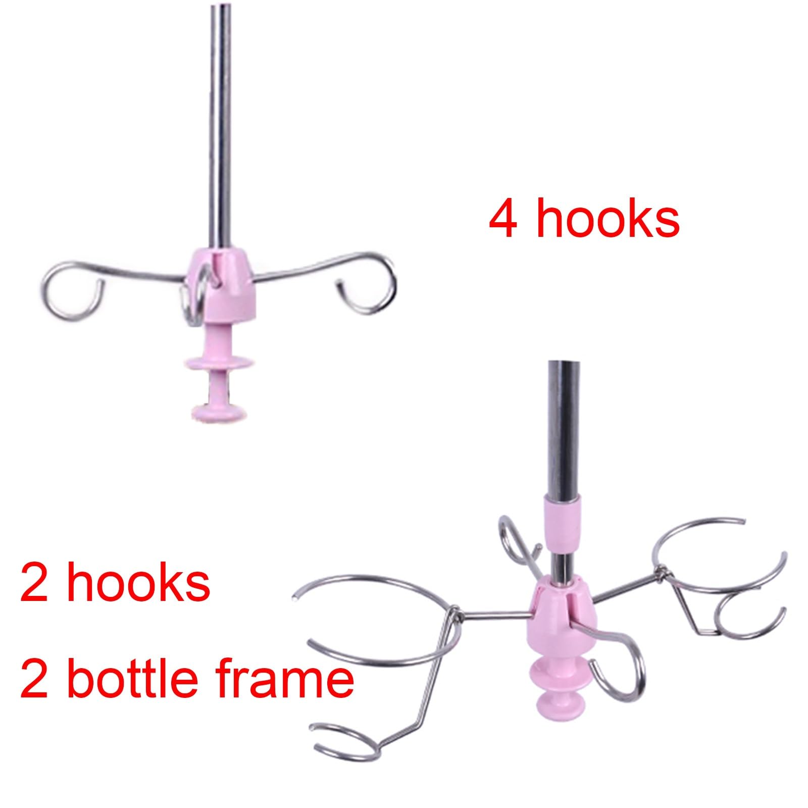 Portasueros Rosa Portabotellas de Acero Inoxidable con Riel de Instalación de Aleación de Aluminio Diseño Ajustable Montaje en Techo for Una Instalación Segura Diseño de Múltiples Ganchos(Pink- with h