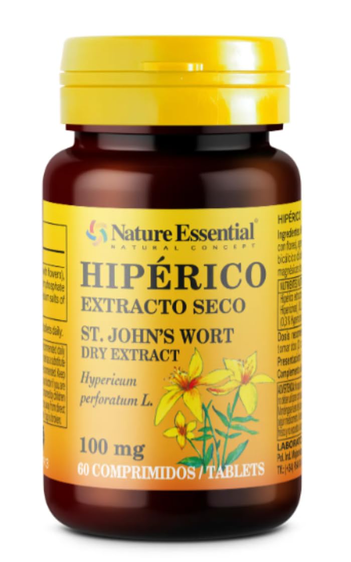 NATUREESSENTIAL HIPERICO 100mg (ext. seco) 60comp. – préparation en comprimés pour une prise régulière, boîte de 60 comprimés, convient à ceux qui souhaitent agir durablement sur leur bien-être et est