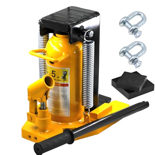 Hydraulic Toe Jack 2.5T/5T Heavy Duty Lifting Jack with Low Profile Toe, Dual Lifting Points, Industrial Machinery Toe Lifter for Rigging, Moving, Maintenance and Garage Use (5T)