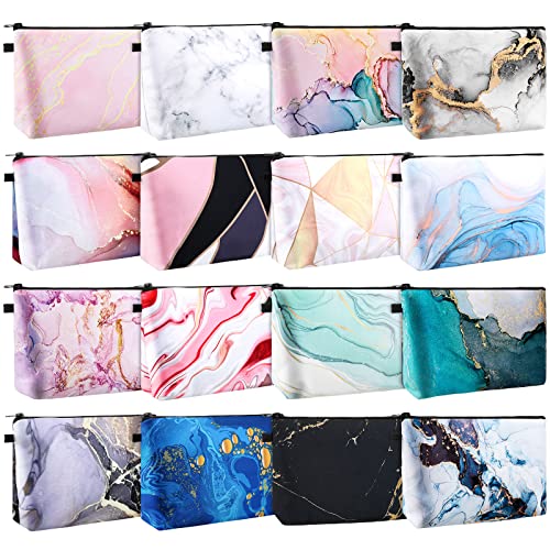 Trousse de toilette voyage Dunzy : lot de 16 grands sacs de maquillage étanches
