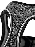 HUNTER Hundegeschirr HILO COMFORT, Farbe: anthrazit, Easy Step-In Geschirr für kleine bis mittlere Hunde, mit Netzmaterial, reflektierende Elemente, angenehm leicht, modernes Design, Größe: M-L