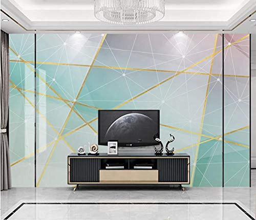 Preisvergleich Produktbild Geometrisches Gold zeichnet Stereotapetenwandwohnzimmerausgangssc... 400×280cm