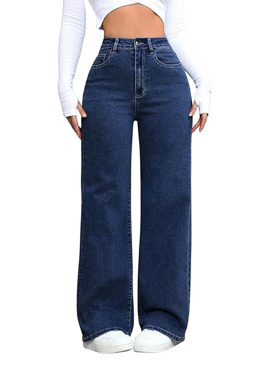 Image of Straight-fit Jeans for Women are a Versatile, Timeless Denim Style That Offers a Relaxed, consistent Width from The Hip to The Ankle.