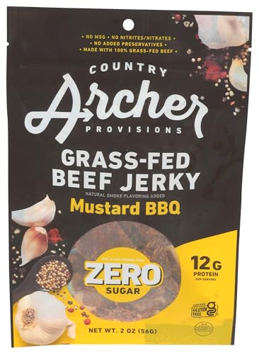 ARCHER Mustard BBQ Grass Fed Beef Jerky, 2 OZ