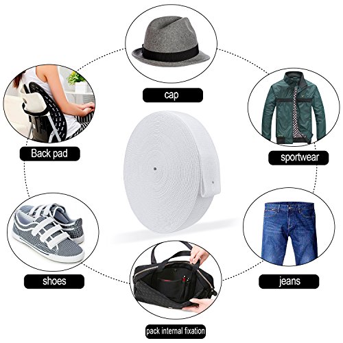 image for Awpeye 1 inch Elastic for Sewing 11 Yard X 2 Pack (Black & White), Bla