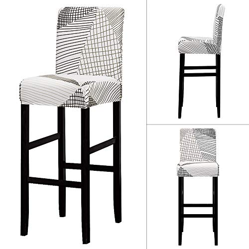Lellen Jacquard Bar Chair Stool Cover - 4 Pack Stretch Chair Slipcover Pattern For Short Swivel Dining Chair-Counter Height Side Chairs (331K) #TOP1