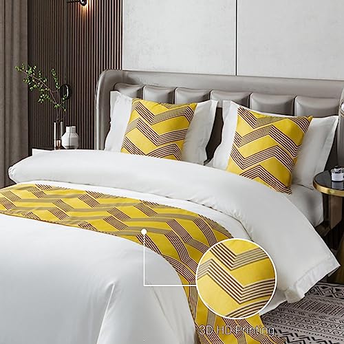 Chemins de lit et coussins géométriques avec tissu isolant et lavable - 4