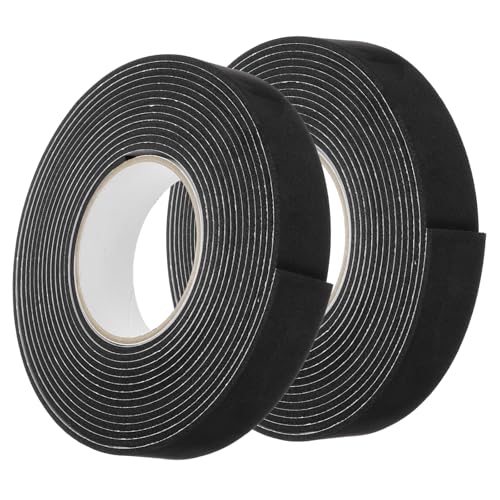 Image of uxcell 2pcs Rolls Single Sided Foam Tape Removeable EVA Sponge Mounting Tape Strong Adhesive Tape Strips(Black, 16ft x 1 3 /16 inch x 1 /8 inch) for Home Paint Wall Hanging Poster Decor