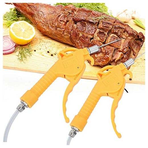 Automatic Meat Injector BBQ Injection Kit Electric Injector Meat BBQ Meat Saline Syringe Pump Single Double Gun for Cooking Grill Barbecue Syringe Injects Flavor in Meat(Double Gun)