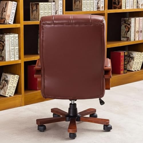Image of Lakdi The Furniture Director & Executive Chair for Office Made in Plyboard with Leatherette and Soft Seating, Fixed Armrest & Revolving for Ultimate Comfort and Productivity - 111011326 Brown