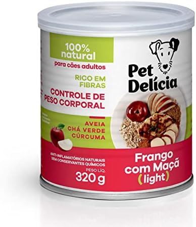 Pet Delícia Frango com Maçã Light 320g, Alimentação Natural Light...