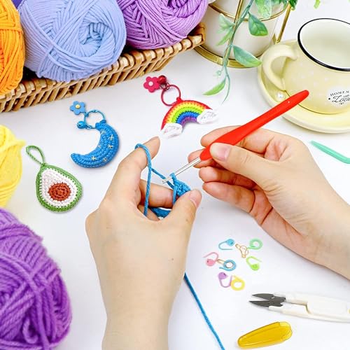 Image of Wolly Wonders 132 Piece Crochet with Yarn Set-1600 Yards Assorted Yarn 24 PCS Crochet Accessories Set Including Hooks, Knitting Needles & More Ideal Beginner, Adults Kit