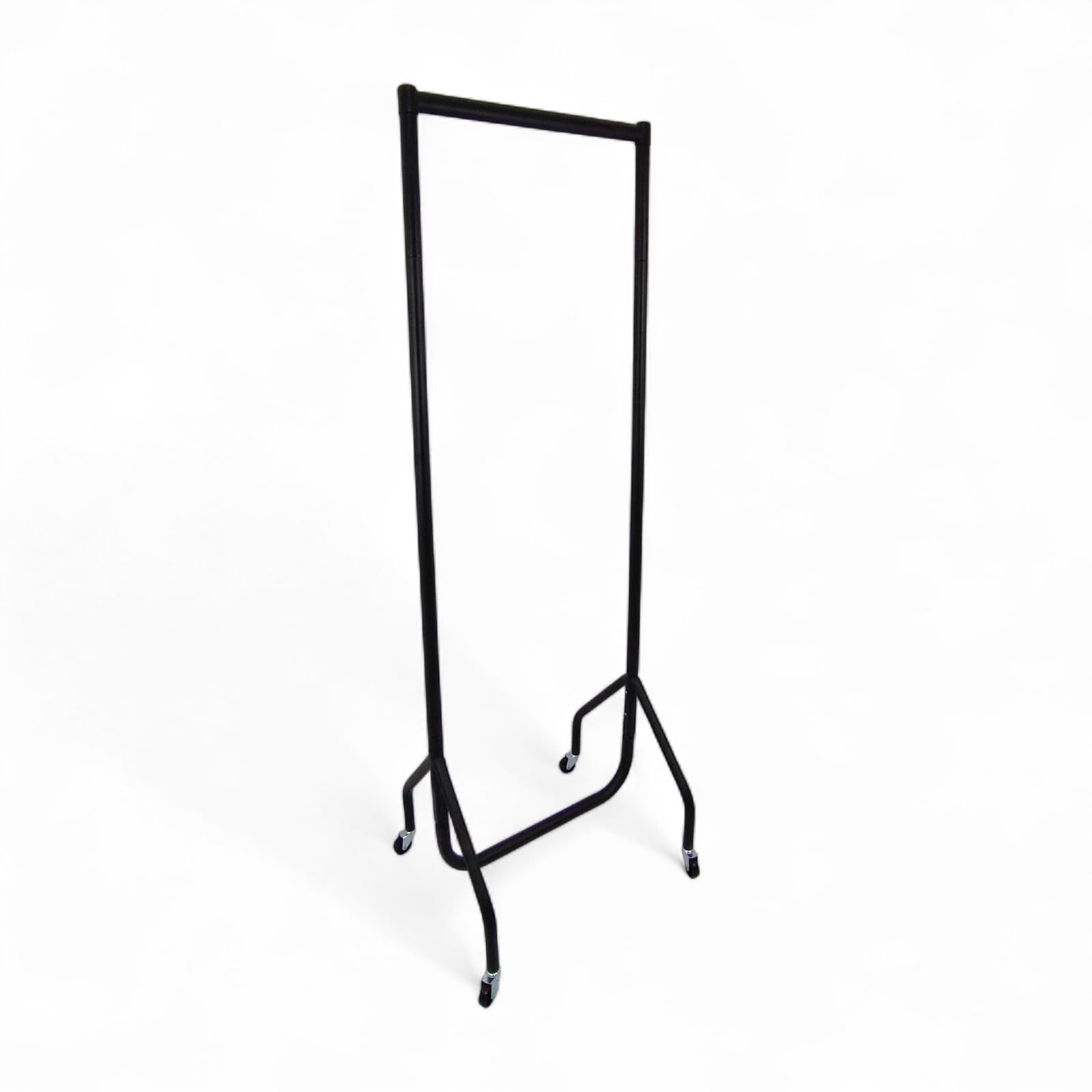 Shoplines Supplies Black 2Ft Wide X 5Ft High Heavy-Duty Clothes Rail Industrial Grade Steel Garment Rack With Wheels Easy Assembly, Portable Storage Or Display Stand
