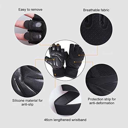 Andoer Luvas de treino Luvas de ginástica respiráveis ​​para levantamento de peso Luvas de treino pa