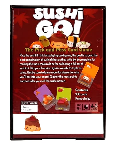 Image of Tickles Sushi Go Family Board Game with 108 Cards | Fast-Paced Pick & Pass Party Game for Kids, Friends & Family Game Nights Fun | Ages 8+ Years | Players 2-5