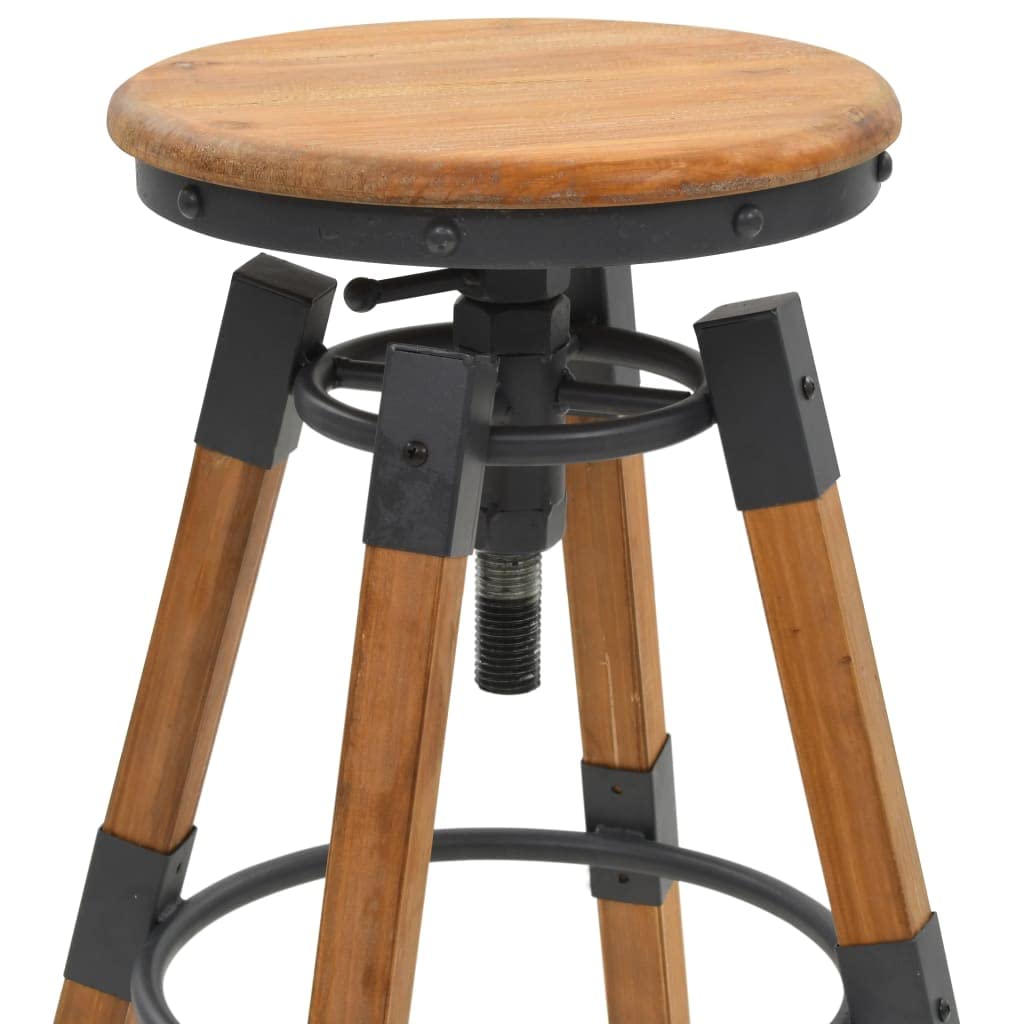vidaXL 2X Taburete Bar 53,5x53,5x79 cm Madera Abeto Asiento Banqueta Cocina