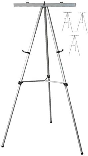 Caballete de presentaciones de aluminio, ligero, plegable, Plateado