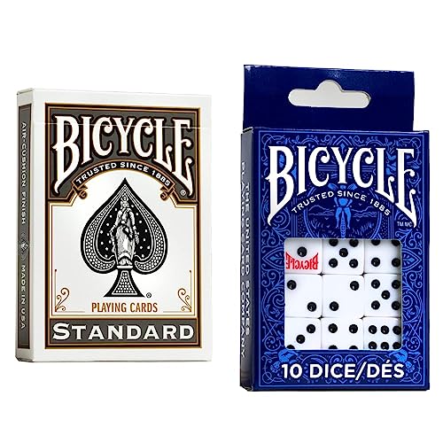 Bicycle Black Playing Cards, Standard Index, 1 Deck & Dice, 10 Count
