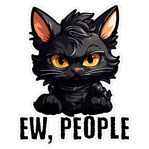 Ew People Sticker 4 Inch Introvert Antisocial Sarcastic - Waterproof Vinyl Decal for Laptop Water Bottle Car Tumbler - Durable Funny Aesthetic Long-Lasting Stickers for Adults ID44990
