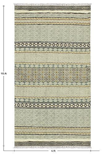 Tapis géométrique en coton grand format pour habiller un sol froid - 4