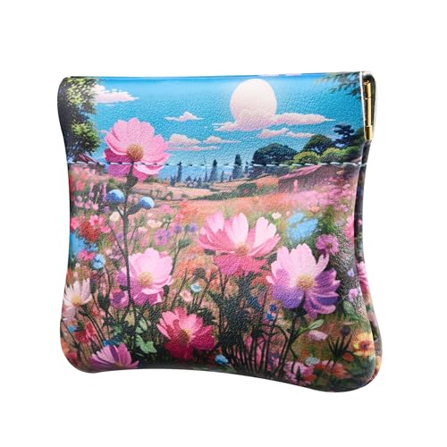 Image of Travelambo Leather Squeeze Coin Purse Pouch Change Holder for Men & Women