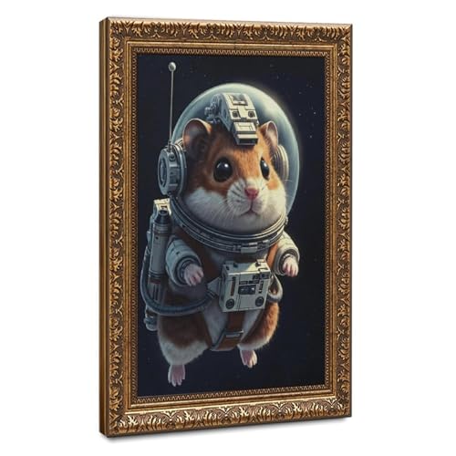 Poster de toile hamster astronaute, le cadeau idéal pour chambre d'enfant