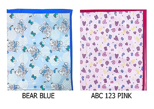 Image of EcoSoft Plastic Sheet,PVC Sheet for Kids,Rubber Sheet for Babies,Bed Wetting Protector(90 x 135 cm) (Blue Bear & ABC123 Pink)