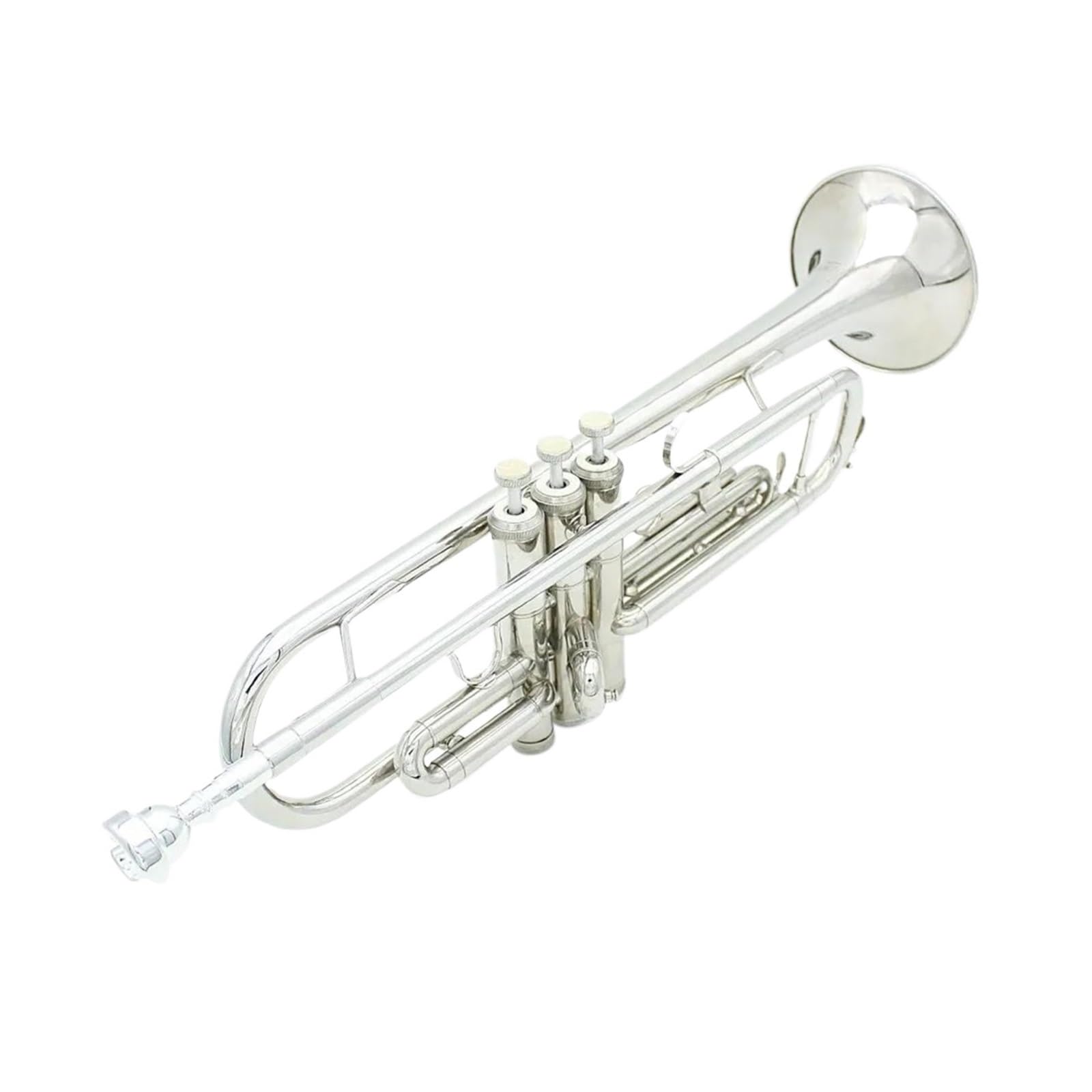 Trąbki Wysokiej jakości trąbka Bb B z płaskim dnem trwała mosiężna trąbka z posrebrzanym ustnikiem piękna torba koncertowa (Color : Gold)