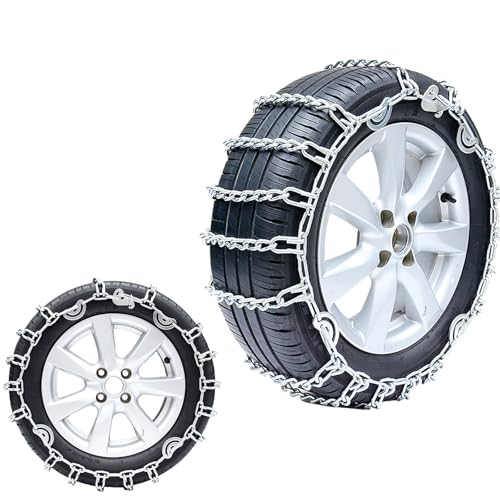 OKDTA Juego de 2 Cadenas para neumáticos Antideslizantes y Resistentes Que se adaptan a 185-245 mm - Tracción Antideslizante para Nieve, camioneta, automóvil, SUV 205mm