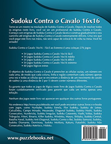 Sudoku Contra o Cavalo 16x16 - Fácil ao Extremo - Volume 5 - 276 Jogos