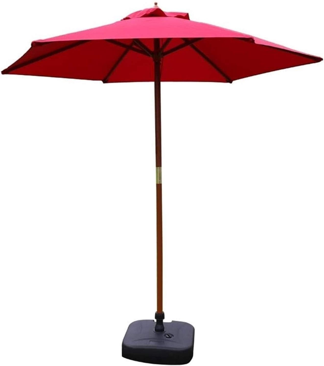 Outdoor Garden Parasols Parasols 7' Patio Umbrella Garden, Round Market Table Umbrella With Solid Wood Bracket, Perfect For Outdoor Yard, Beach, Camping, Pool Side