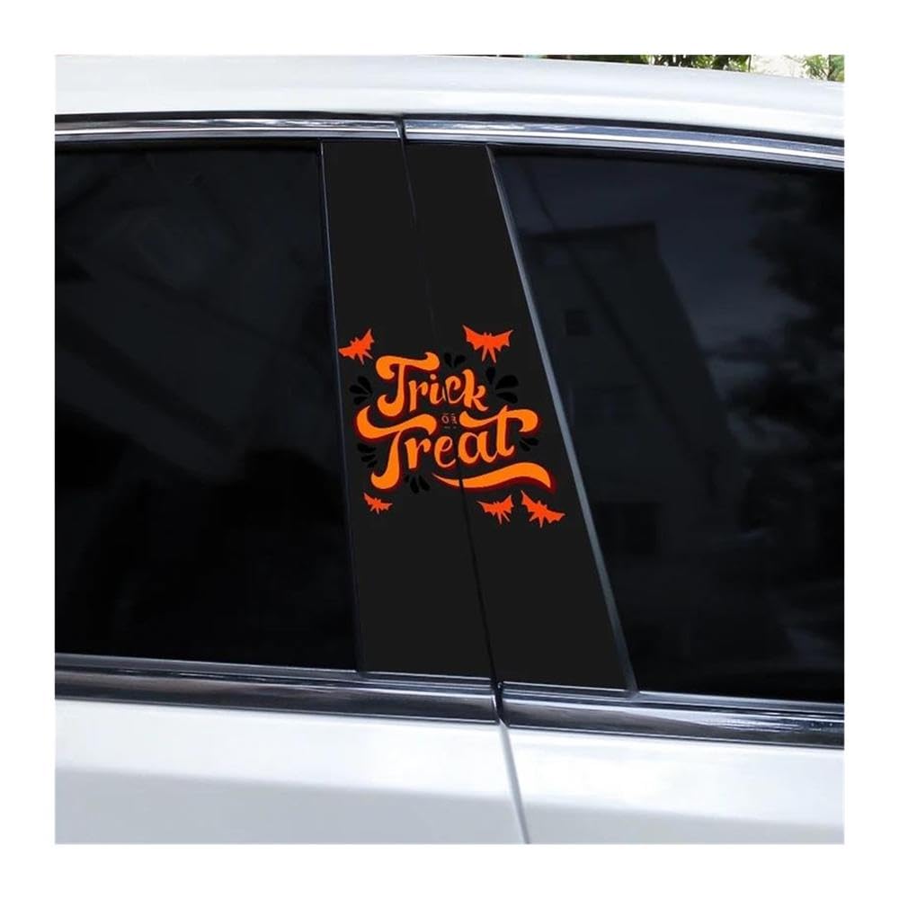 Decorative Items 2pcs Car Center Pillar Sticker Halloween Rhyme Auto B-Pillar Waterproof Protective Film