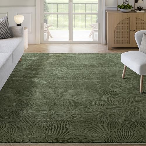 Tapete Abani Floral Verde 8' x 10' Lavable miniatura 1