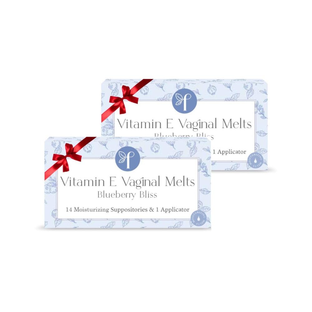 Femallay Organic Vaginal Melts ā Blueberry 2 Pack ā 100% Natural Relief for Dryness, Odor & Daily Feminine Discomfort ā 14 Count + Applicator