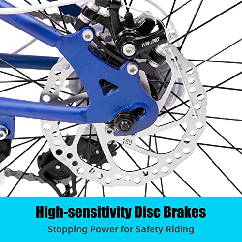 Joystar 20 Inch Kids Moutain Bike For Boys Girls Ages 7-12 Year Old Shimano 7-Speed And Dual Disc Brake 20 Inch Fat Tire Boy Bike Kids' Bicycle Blue #TOP3