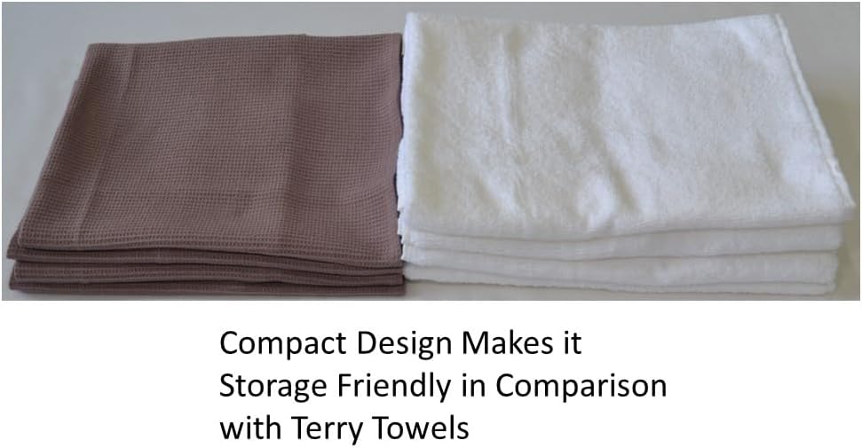 Waffle Hand Towels Pack of 4, 20X29 INCHES, 100% Natural Organic Cotton GOTS Certified (Mauve) Super ABSORBANT & Quick Dry, NO SOFTENERS, Environment Friendly