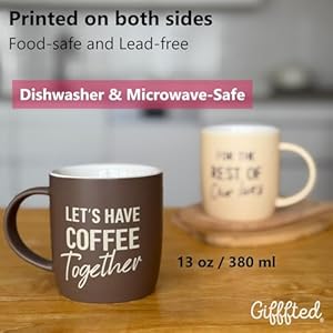 Triple Gifffted Let's Have Coffee Together Coffee Mug Set, Engagement Wedding Gifts for Couple, Bride and Groom Newlywed Bridal Shower, His and Hers, Mr and Mrs, Christmas, Valentine’s, Ceramic 13Oz Triple Gifffted Lets Have Coffee Together Coffee Mug Set Engagement Wedding Gifts for Couple Bride and Groom Newlywed Bridal Shower His and Hers Mr and Mrs Christmas Valentines Ceramic 13Oz