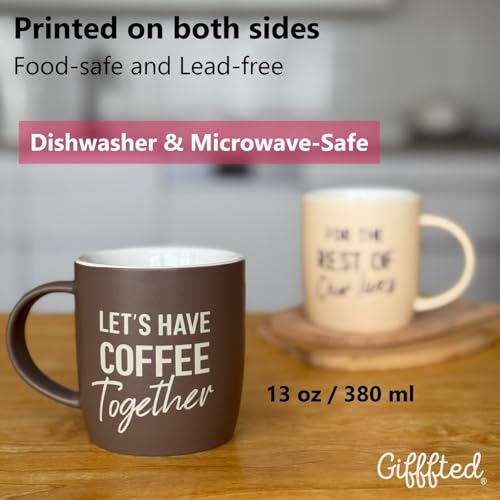 Triple-Gifffted-Lets-Have-Coffee-Together-Coffee-Mug-Set-Engagement-Wedding-Gifts-for-Couple-Bride-and-Groom-Newlywed-Bridal-Shower-His-and-Hers-Mr-and-Mrs-Christmas-Valentines-Ceramic-13Oz Triple Gifffted Lets Have Coffee Together Coffee Mug Set Engagement Wedding Gifts for Couple Bride and Groom Newlywed Bridal Shower His and Hers Mr and Mrs Christmas Valentines Ceramic 13Oz