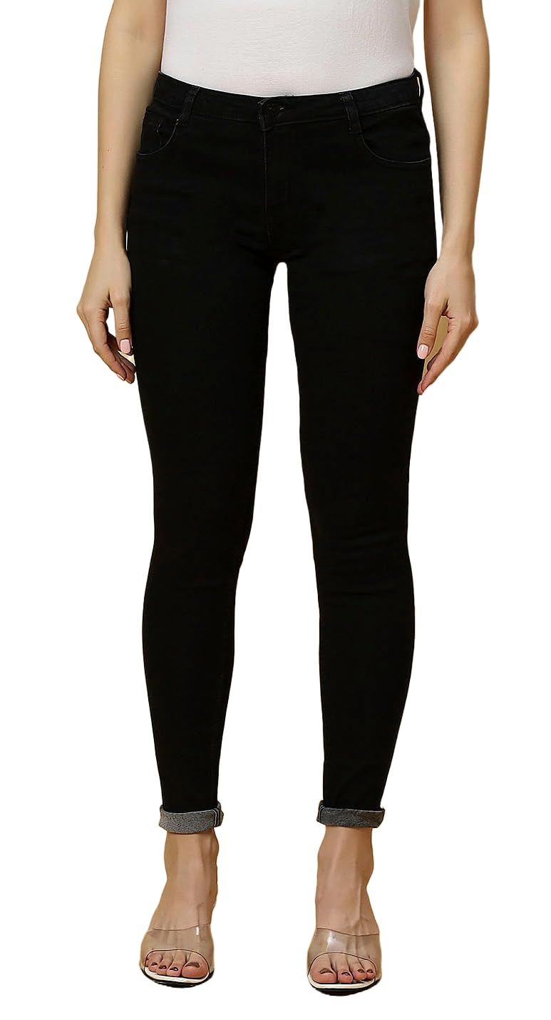 twge Women's Mid Rise Skinny Fit Jeans - Single Button, Stretchable Denim Pants - Ankle Length - Stylish Casual Wear Pack of 1-picture-32