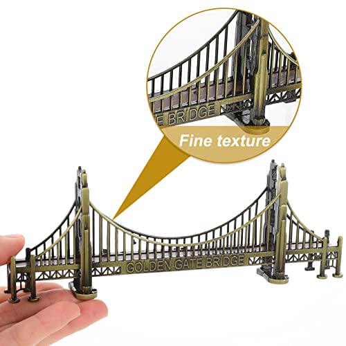 Beavorty Golden Gate Bridge Modell 3D Metall Architektur Ornament Welt Wahrzeichen Gebäude Tourist Souvenir Geschenke für Bücherregal Desktop Dekoration