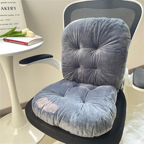 LYFJMUS 17x17 inch Office Chair Cushion for Back and Butt Desk Chair Cushion with Back Support for Office Dining Game Outdoor Chair Cushions (Grey)